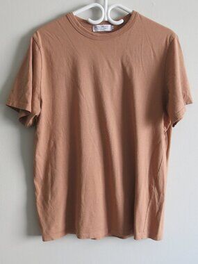 Mida Undici Premium Cotton Tan Short Sleeve Shirt - Size Large